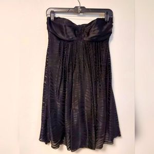 Express Strapless Dress New Never Worn Black Silky Velvety subtle Zebra Strips